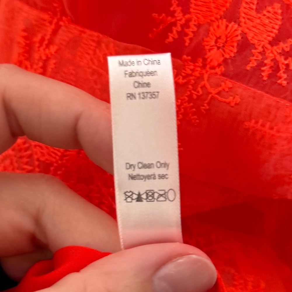 Marissa Webb Kallisti Orange Floral Lace Dress Silk Slip Ruffle Sleeve Size S - Picture 10 of 10